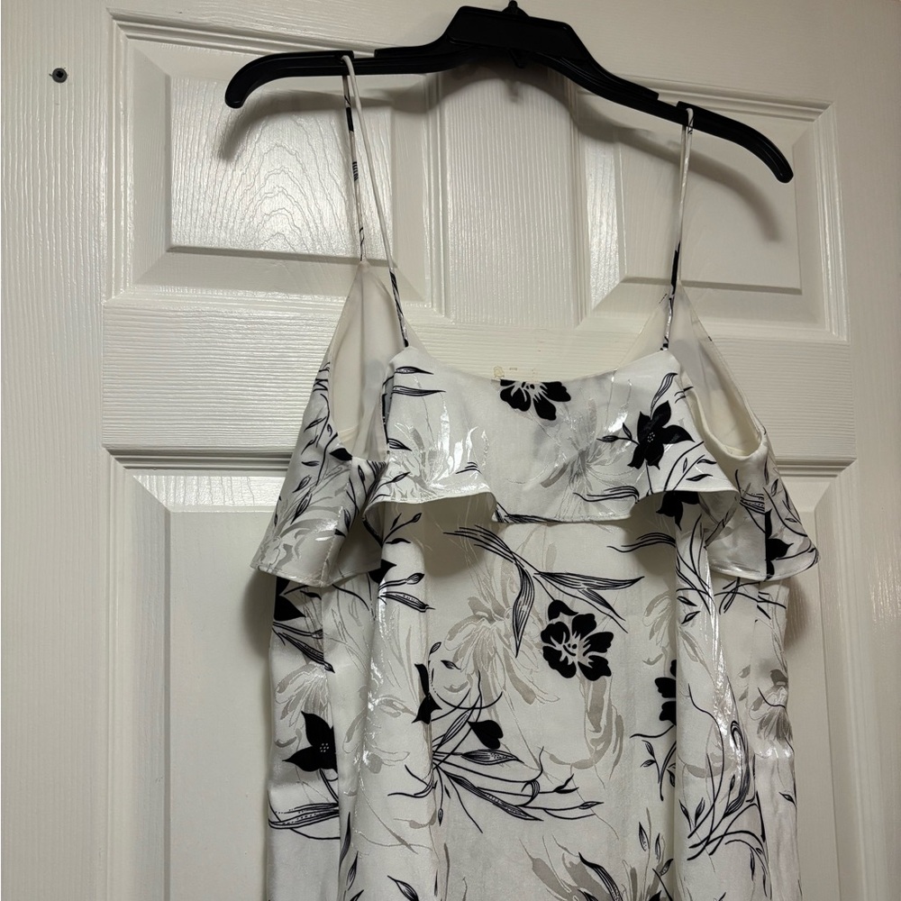 ALICE & OLIVIA Bess Slipdress in Black and White Floral Print - Picture 11 of 12